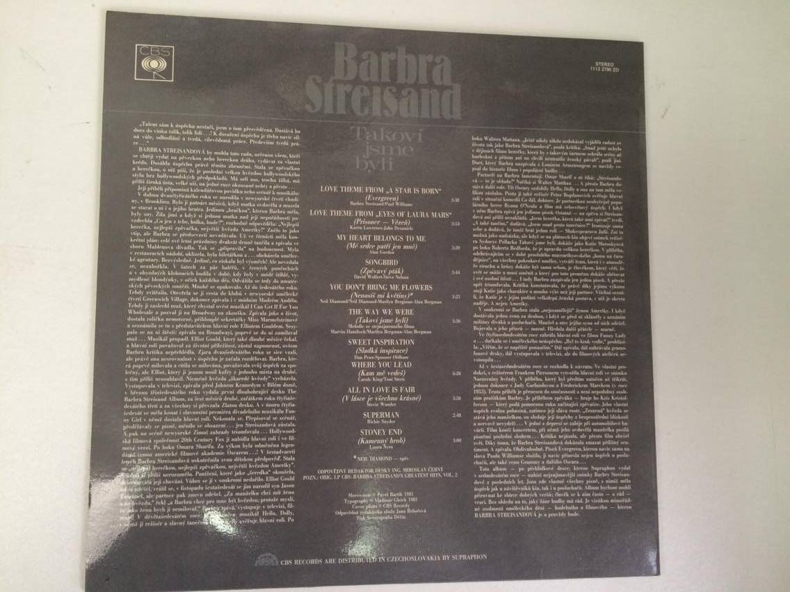 LP BARBRA STREISAND - TAKOVÍ JSME BYLI