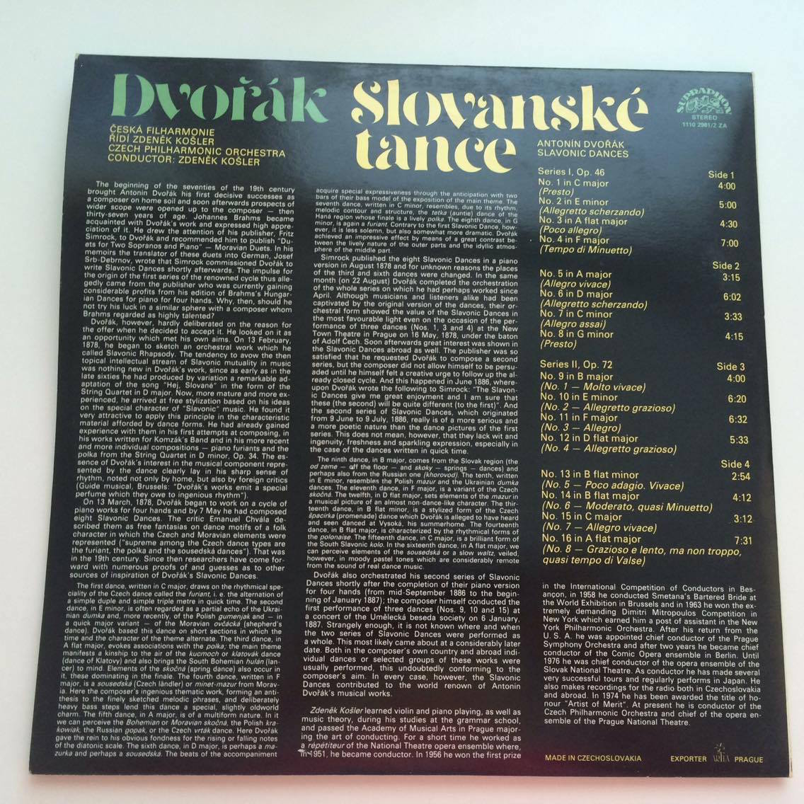 2 LP DVOŘÁK - SLOVANSKÉ TANCE