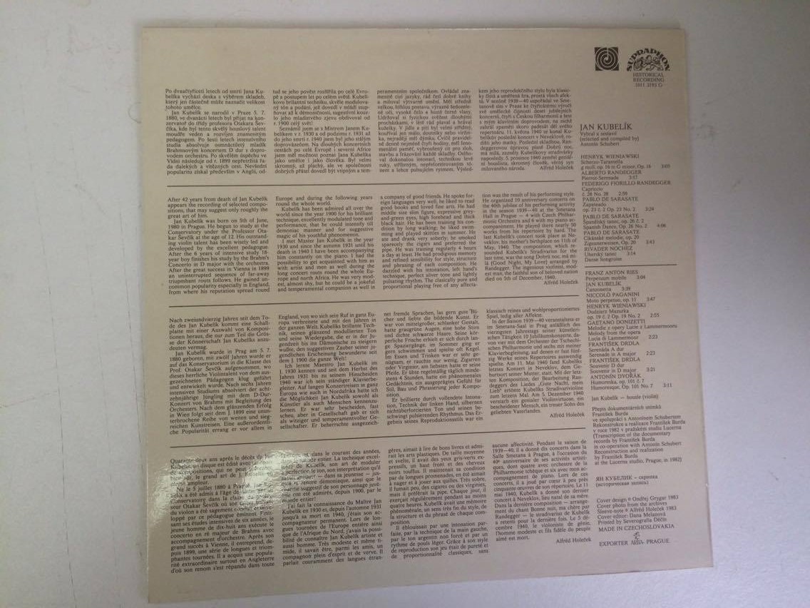 LP The Immortal Art of Jan Kubelík