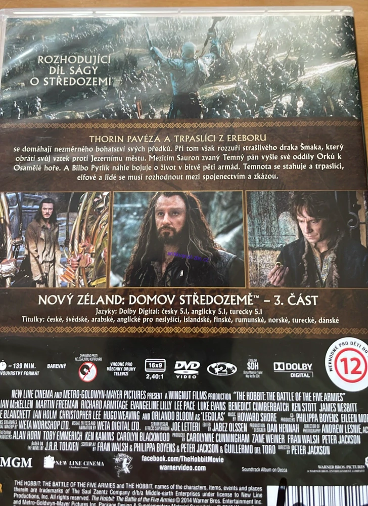 DVD HOBIT BITVA PĚTI ARMÁD