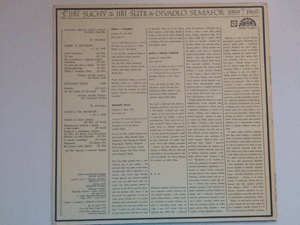 LP JIŘÍ SUCHÝ & JIŘÍ ŠLITR 3 : DIVADLO SEMAFOR 1959 - 1969