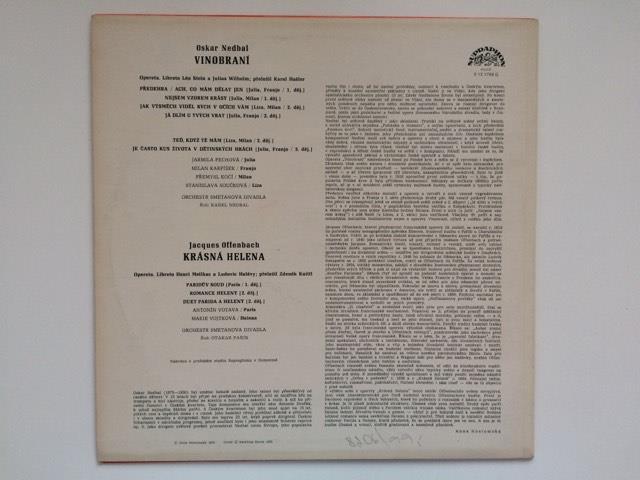 LP OSKAR NEDBAL : VINOBRANÍ, KRÁSNÁ HELENA