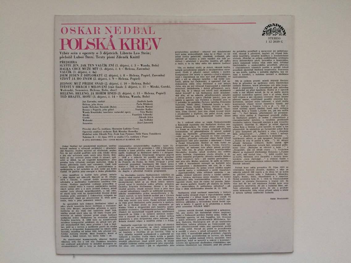 LP OSKAR NEDBAL : POLSKÁ KREV