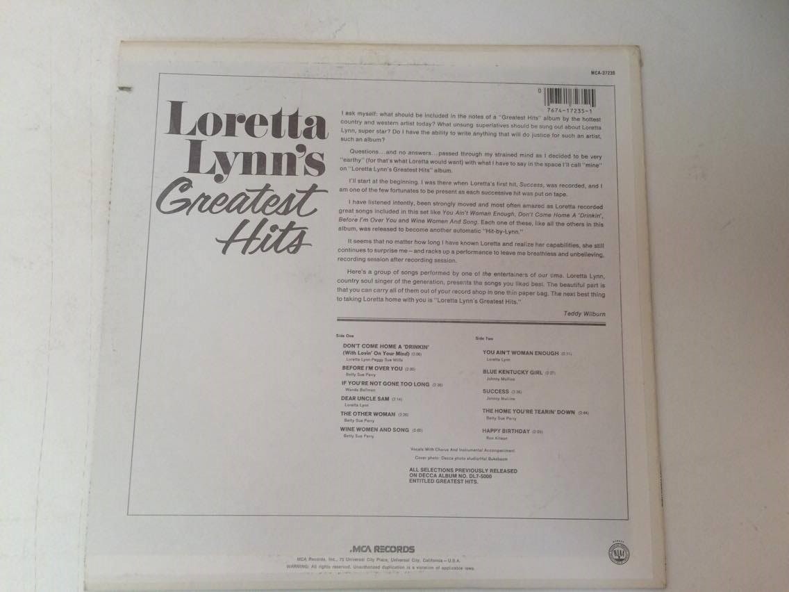 LP LORETTA LYNNIS : GREATEST HITS