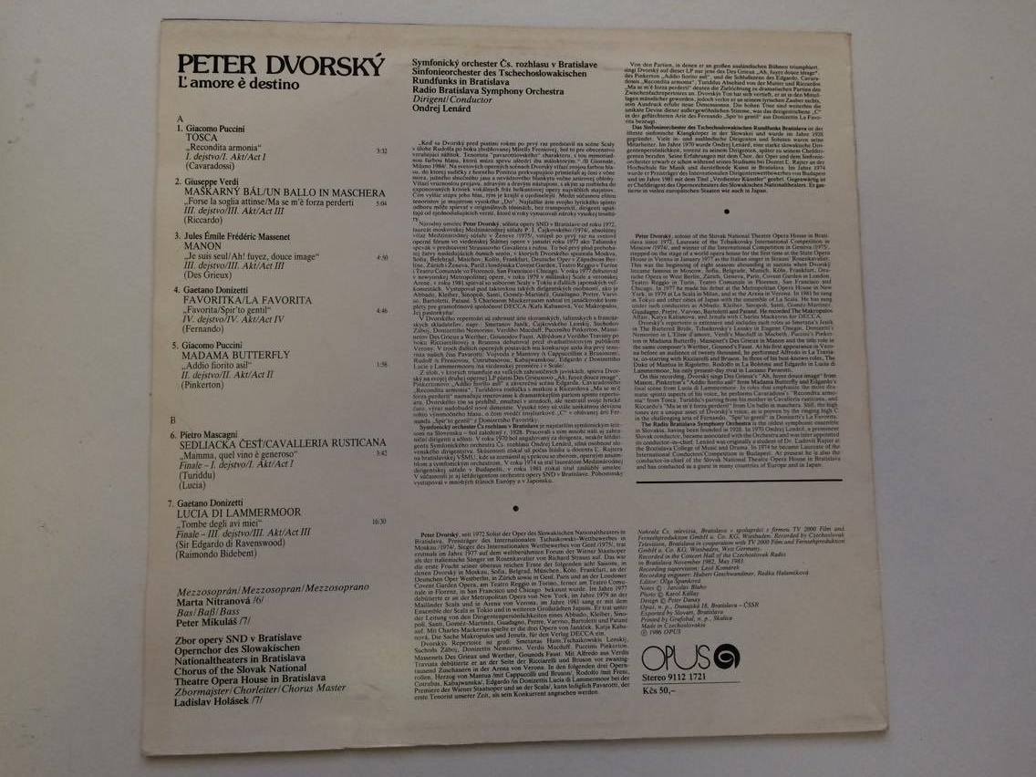 LP PETER DVORSKÝ :L'amore e destino