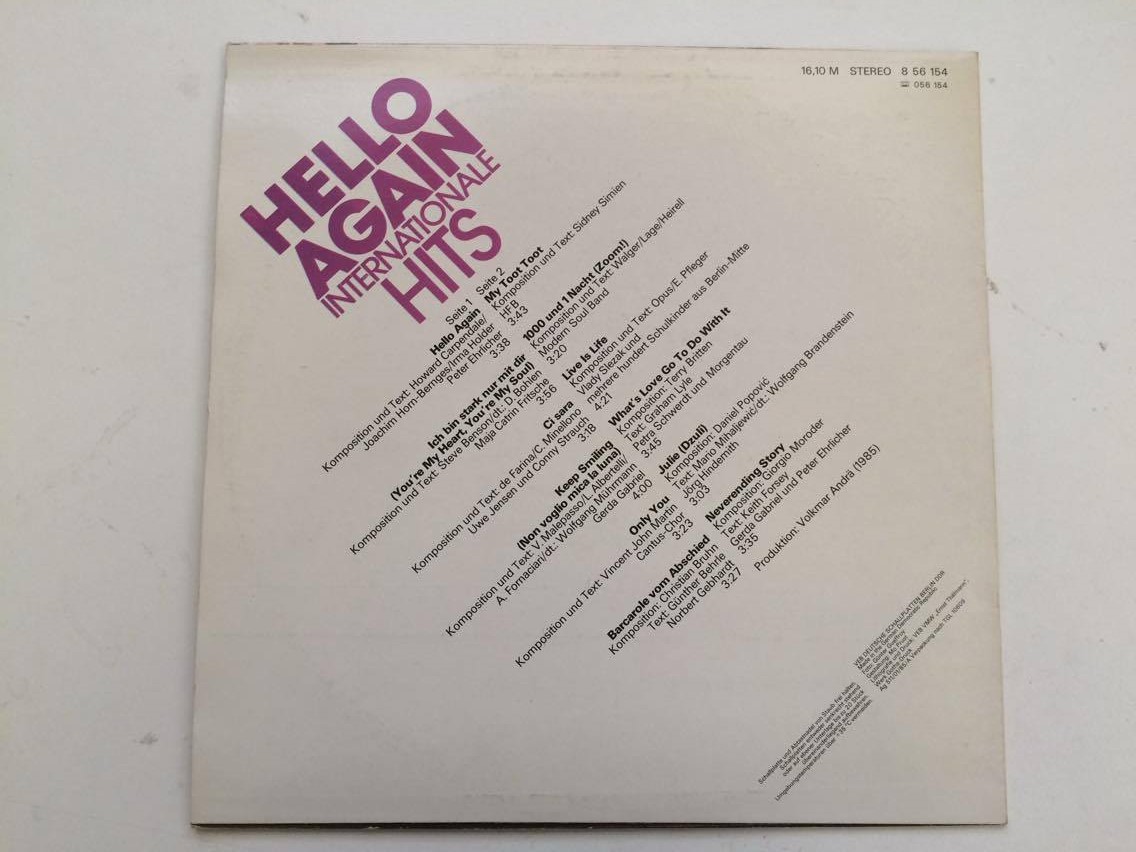 LP HELLO AGAIN INTERNATIONALE HITS