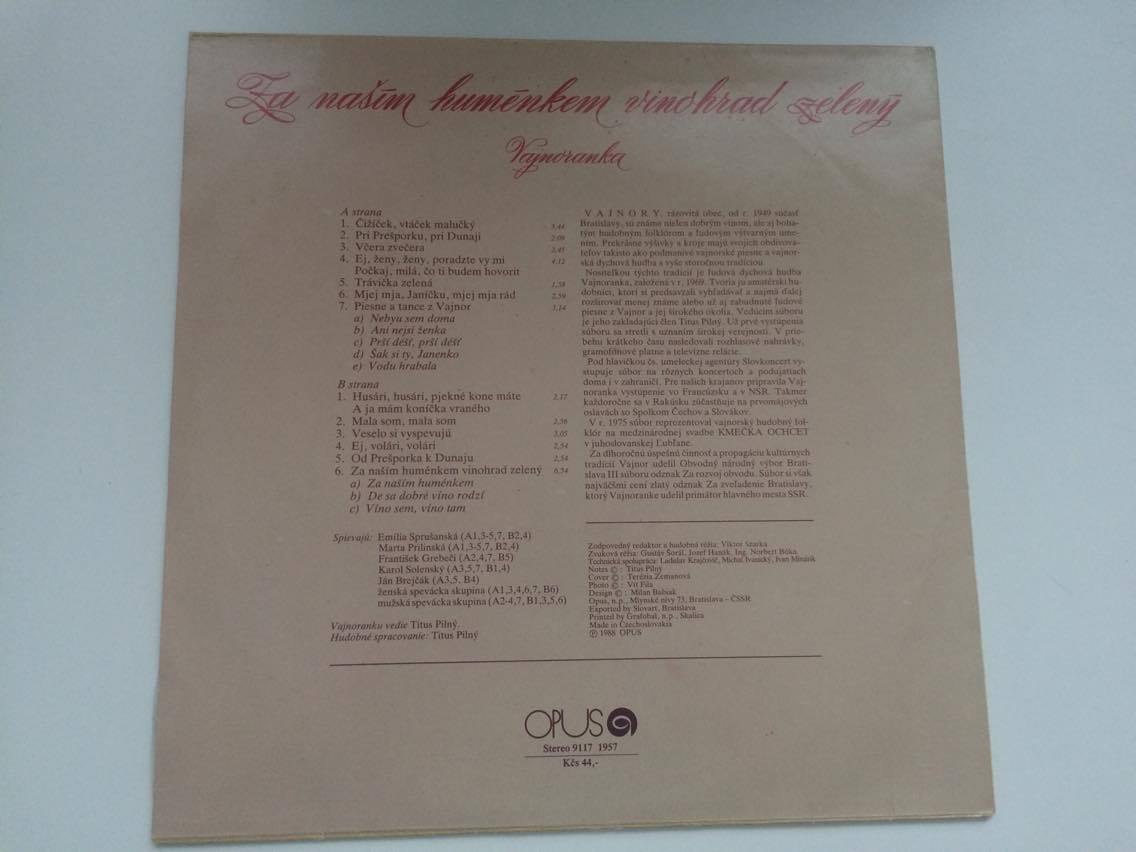 LP ZA NAŠÍM HUMÉNKEM VINOHRAD ZELENÝ