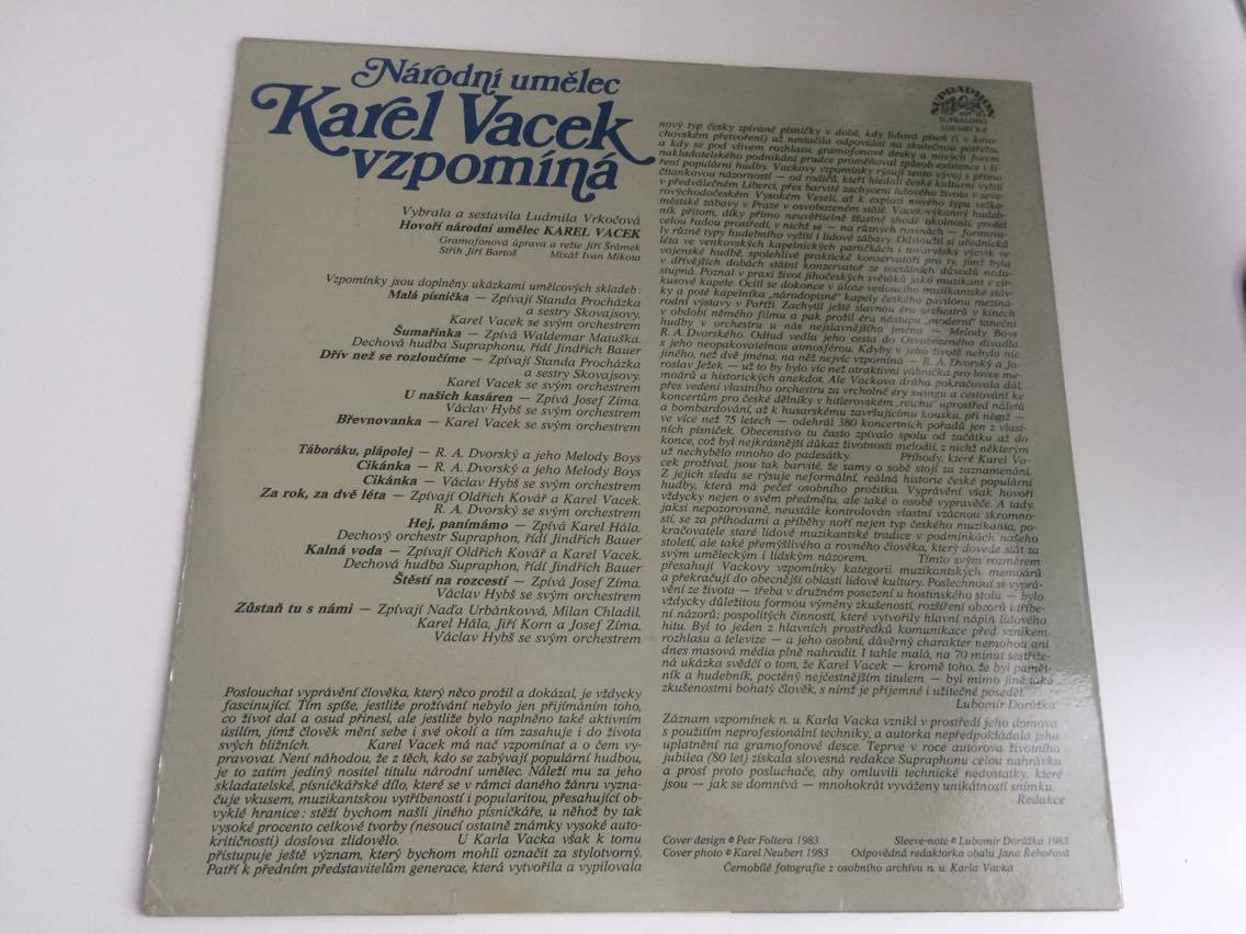 LP NÁRODNÍ UMĚLEC KAREL VACEK VZPOMÍNÁ