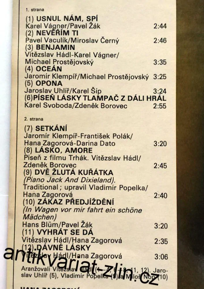LP HANA ZAGOROVÁ - STŘÍPKY