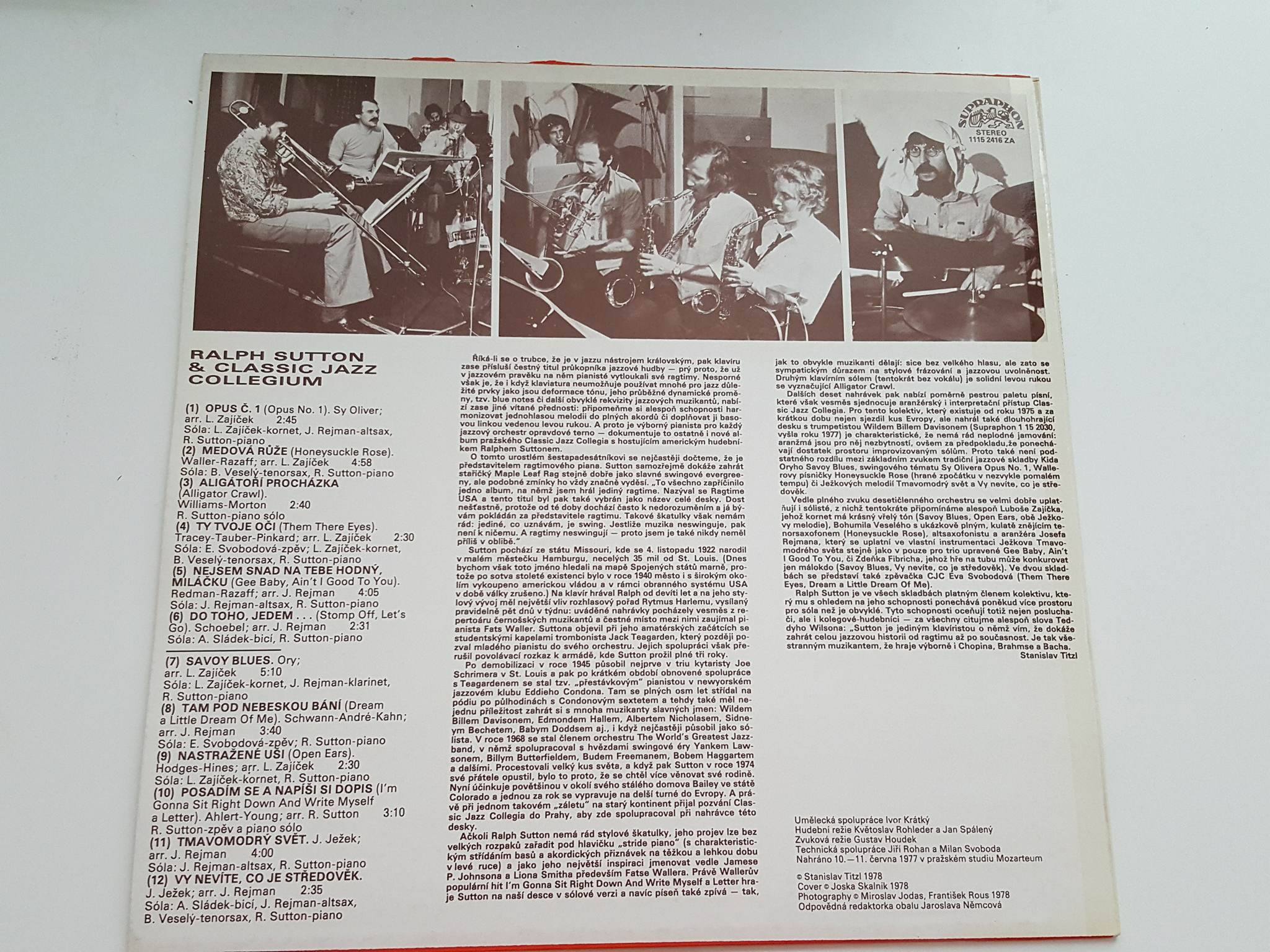 LP RALPH SUTTON & CLASSIC JAZZ COLLEGIUM