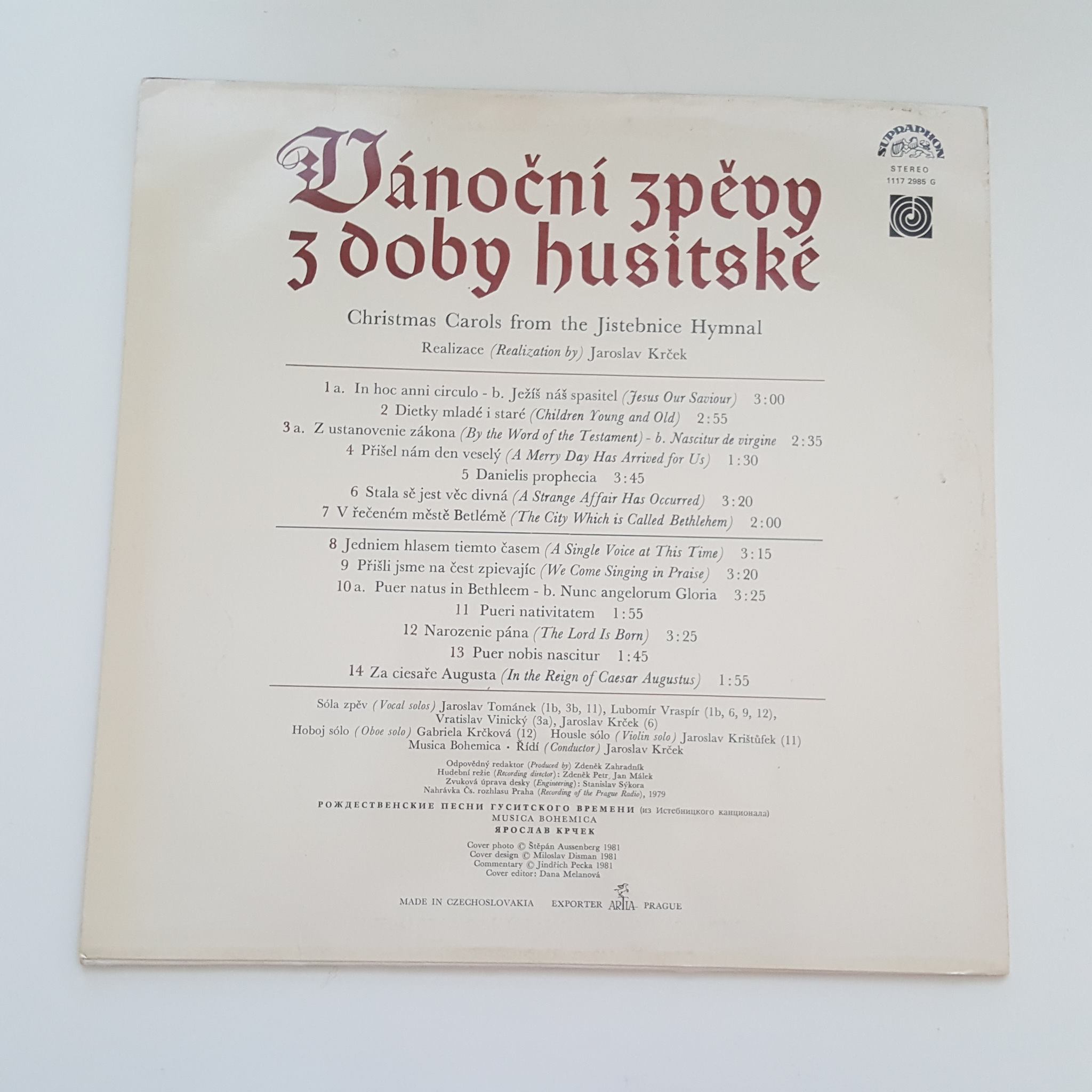 LP VÁNOČNÍ ZPĚVY Z DOBY HUSITSKÉ