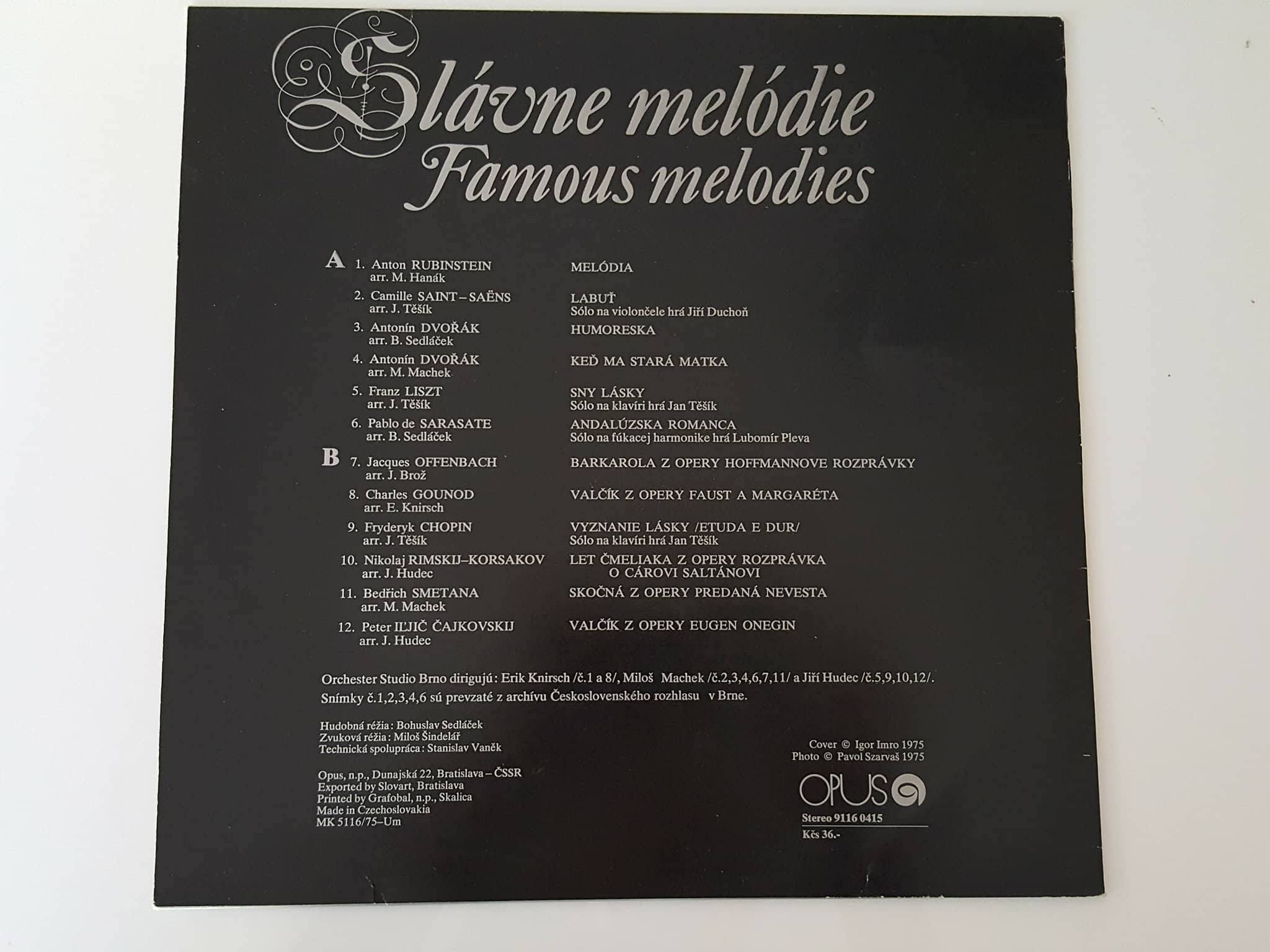 LP SLÁVNE MELÓDIE FAMOUS MELODIES