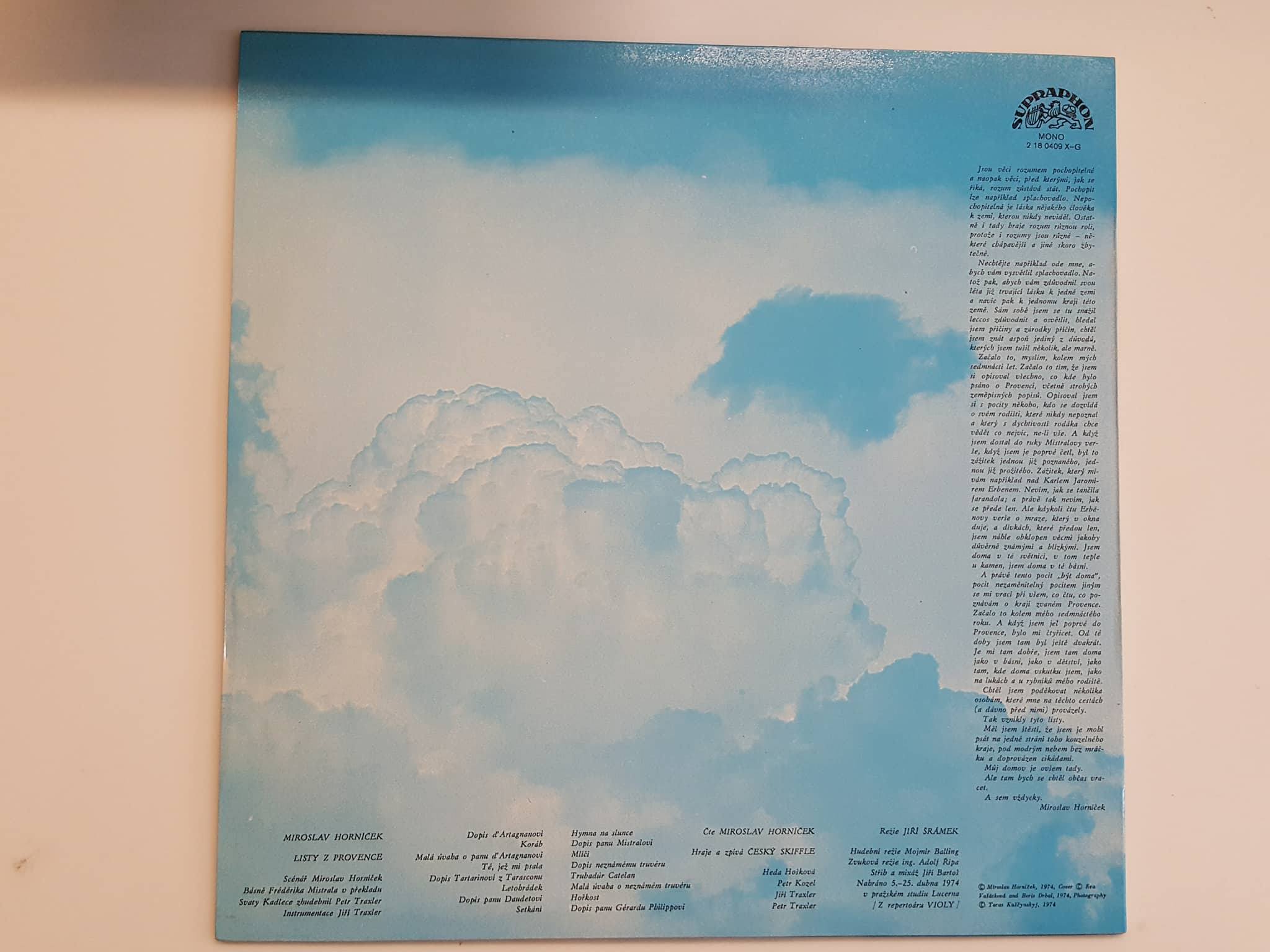 LP MIROSLAV HORNÍČEK LISTY Z PROVENCE