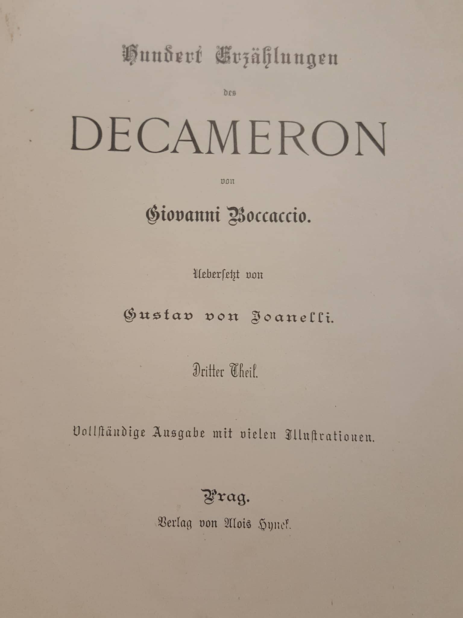 DECAMERON 100 ERZÄHLUNGEN VON GIOVANNI BOCCACCIO