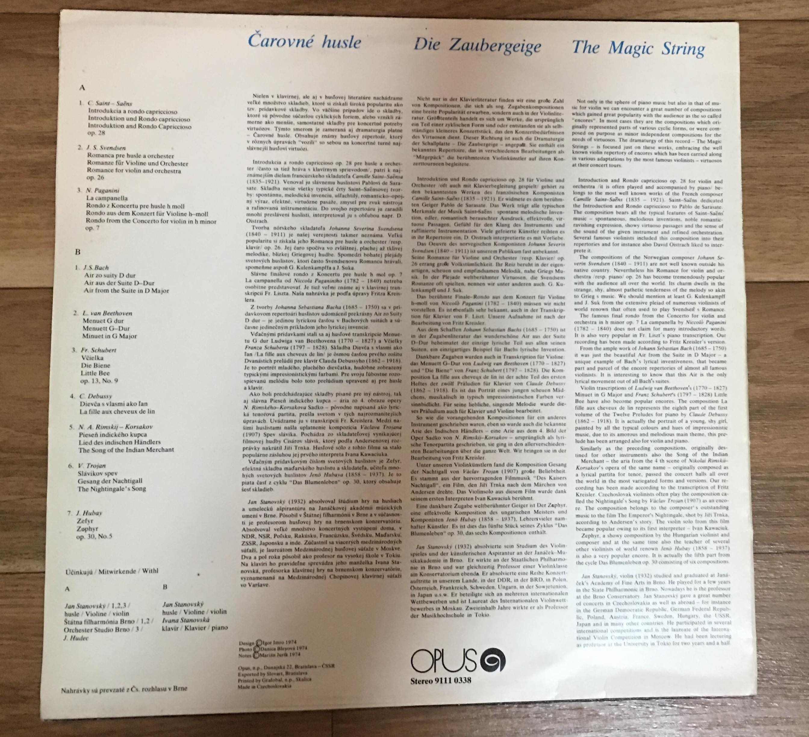 LP ČAROVNÉ HOUSLE - JÁN STANOVSKÝ