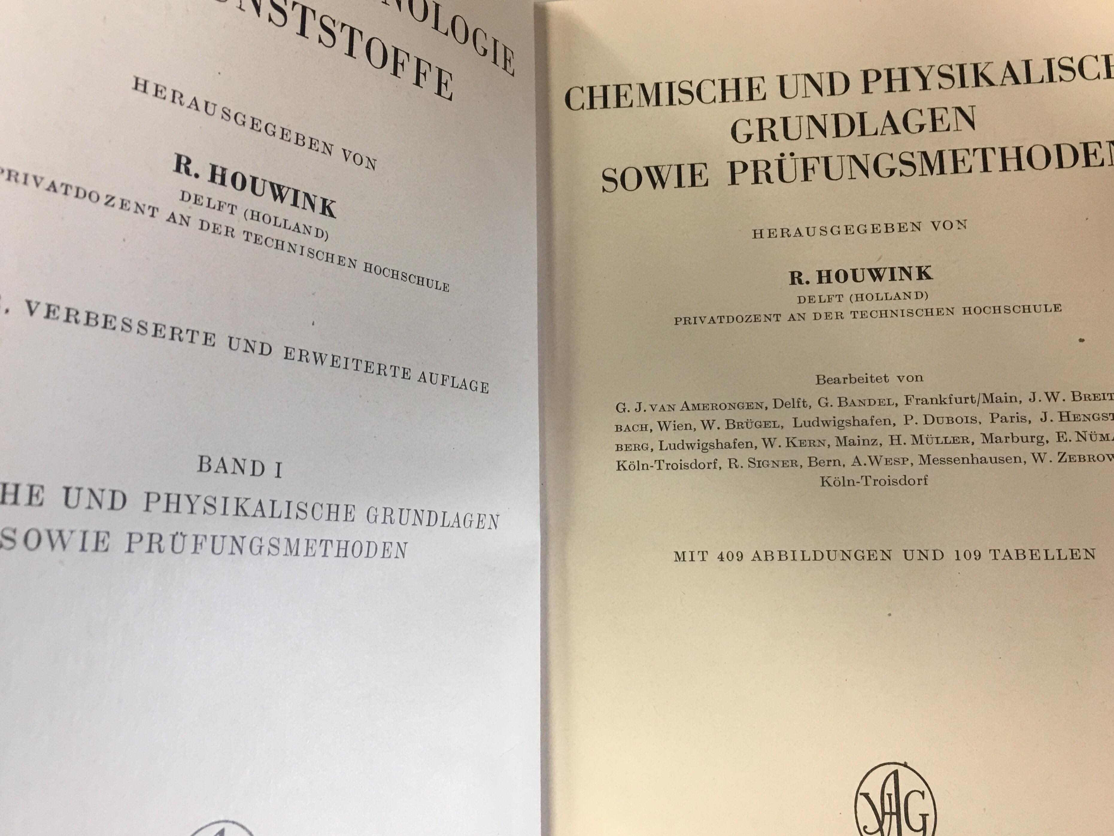 R. HOUWINK - CHEMIE UND TECHNOLOGIE DER KUNSTSTOFFE
