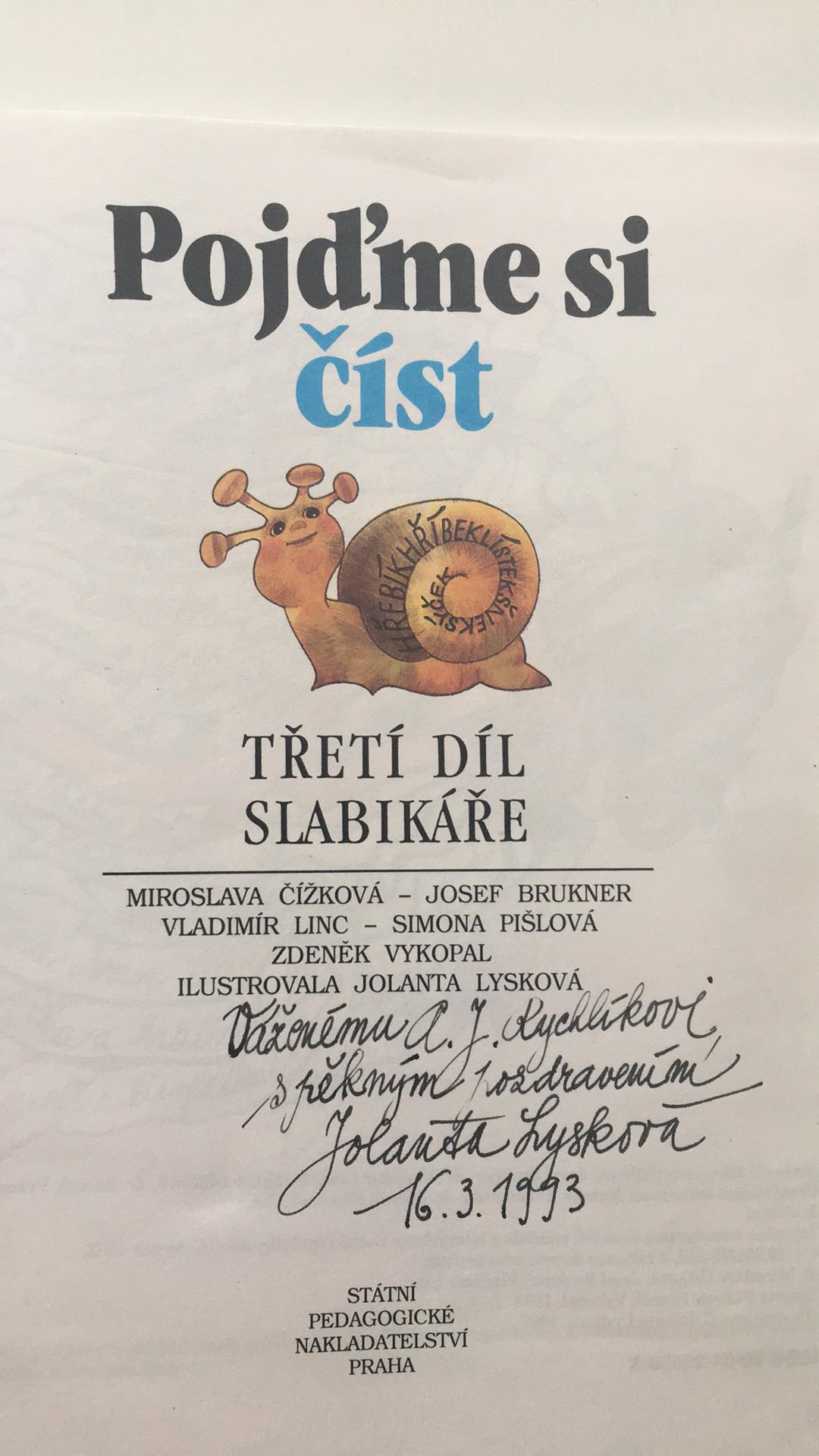 Pojďme si číst - Třetí díl slabikáře