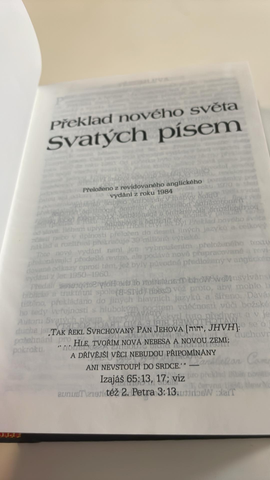 PŘEKLAD NOVÉHO SVĚTA SVATÝCH PÍSEM