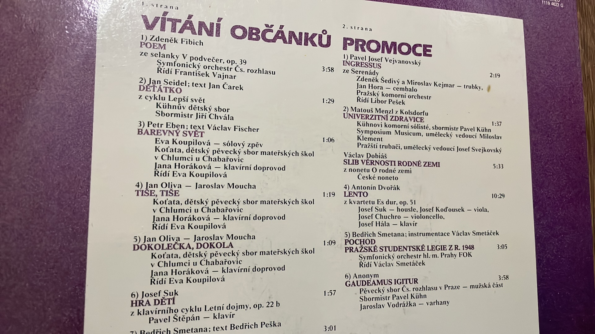 LP VÍTÁNÍ OBČÁNKŮ, PROMOCE