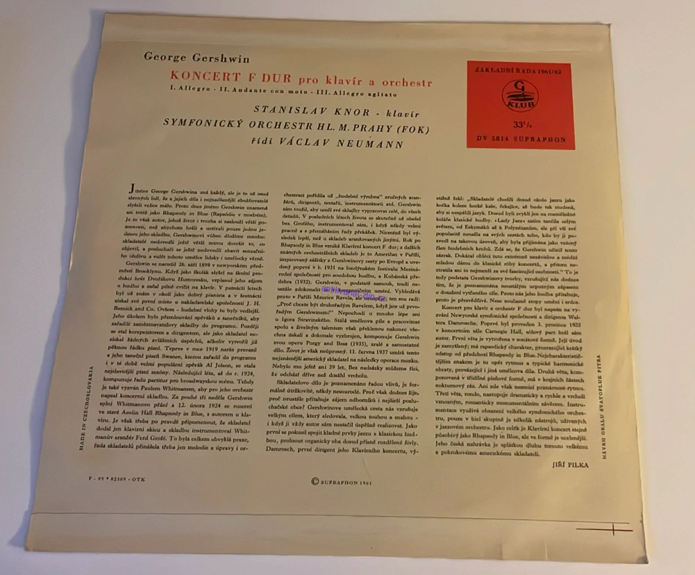 LP GEORGE GERSHWIN : KONCERT F DUR