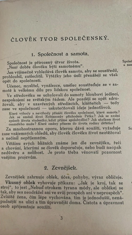 JIŘINA VACKOVÁ - CHLUMECKÁ : VYCHOVATELSTVÍ 