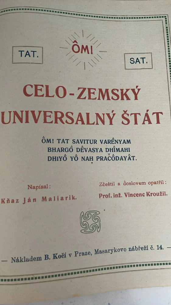 JÁN MALIARIK : CELO - ZEMSKÝ UNIVERSALNÝ ŠTÁT 