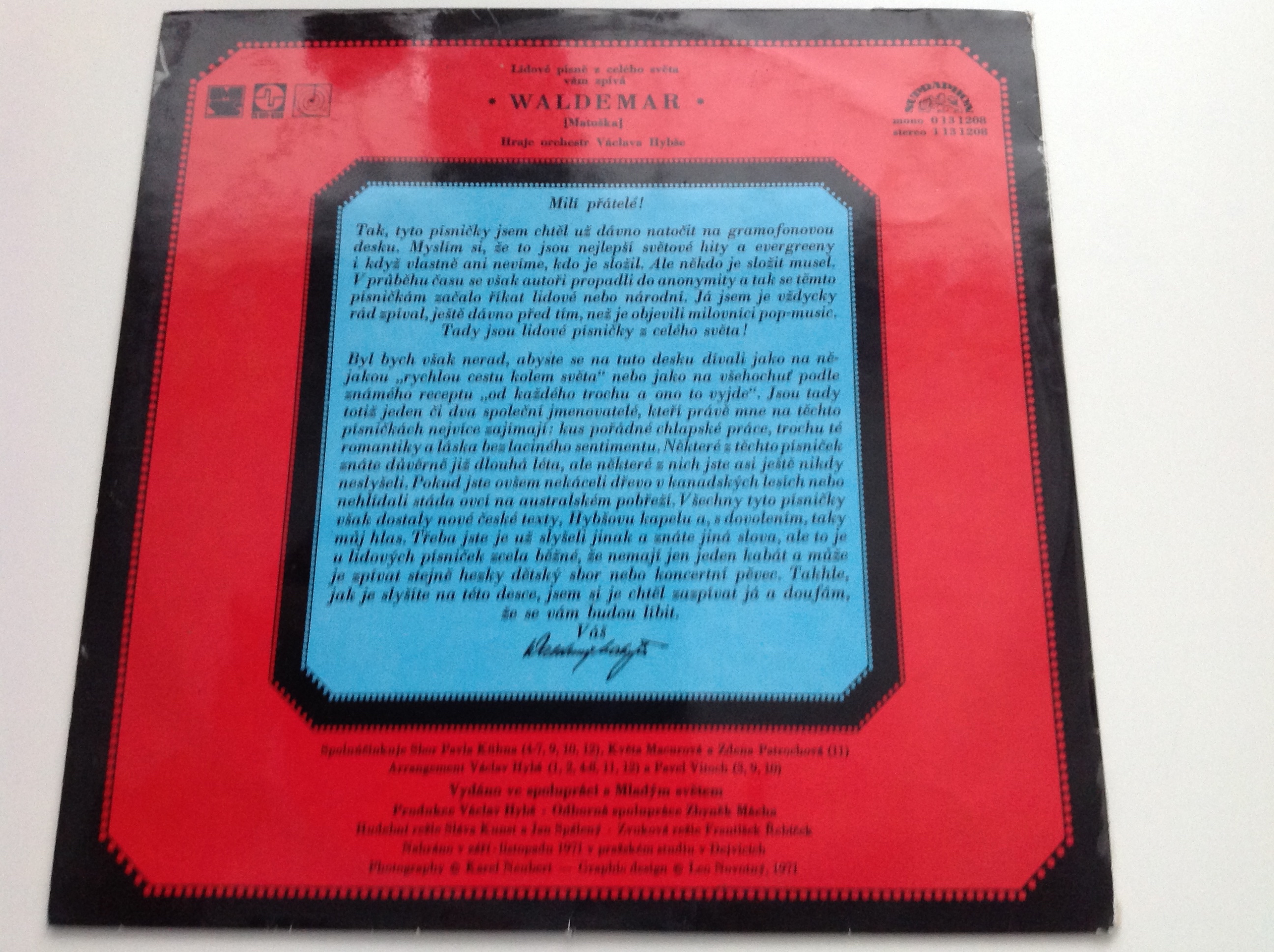 LP WALDEMAR MATUŠKA (LIDOVÉ PÍSNĚ)