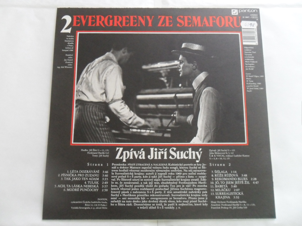 LP DESKA - ZPÍVÁ JIŘÍ SUCHÝ ( 2 EVERGREENY ZE SEMAFORU)