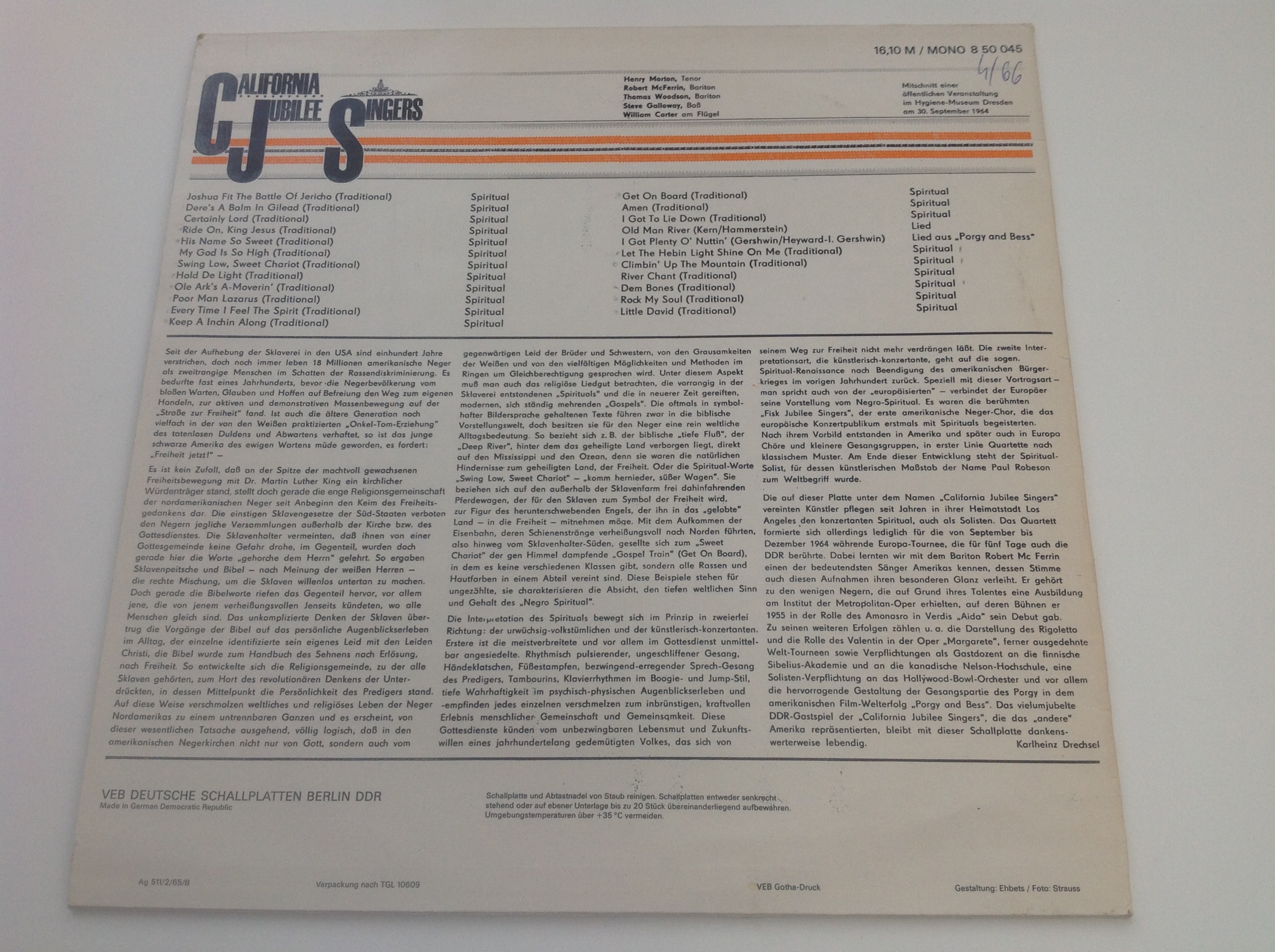 LP DESKA - CALIFORNIA JUBILEE SINGERS