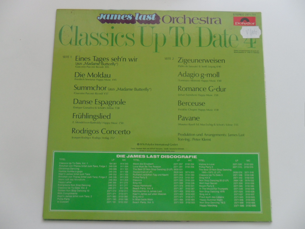 LP DESKA - JAMES LAST ( ORCHESTRA CLASSICS UP TO DATE 4)