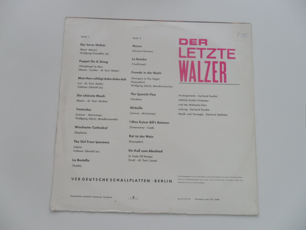 LP DESKA - DER LETZTE WALZER