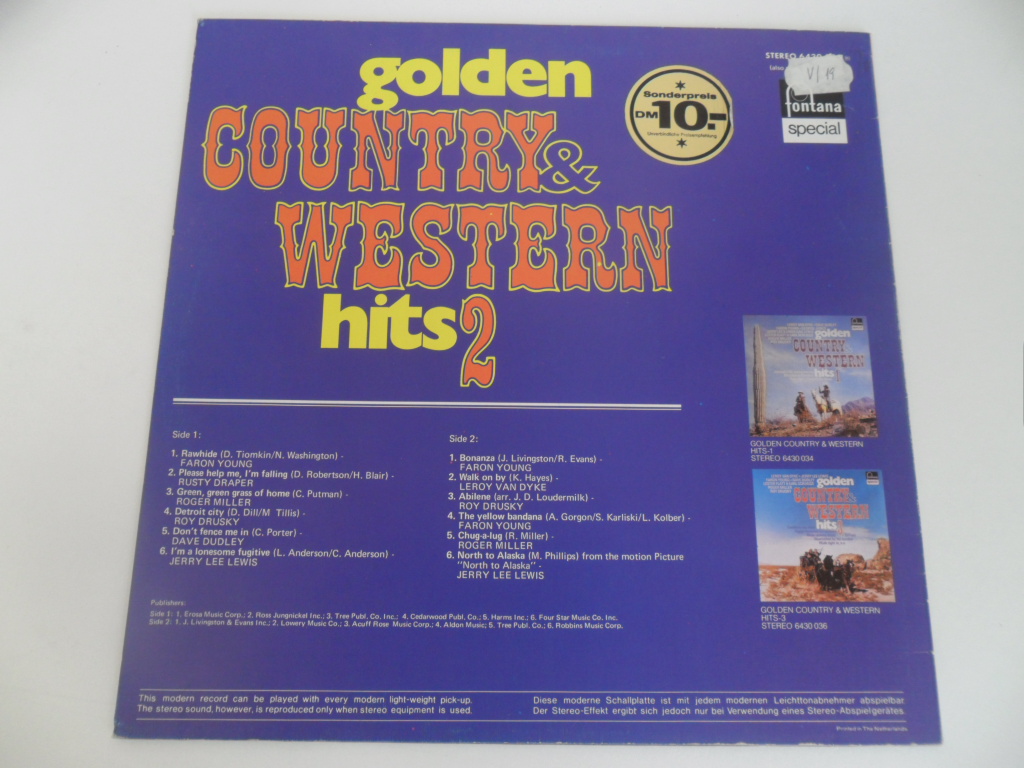 LP DESKA - GOLDEN COUNTRY & WESTERN  HITS 2