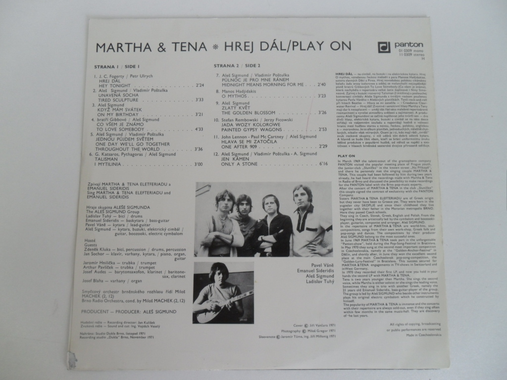 LP DESKA - MARTHA A TENA (HREJ DÁL)