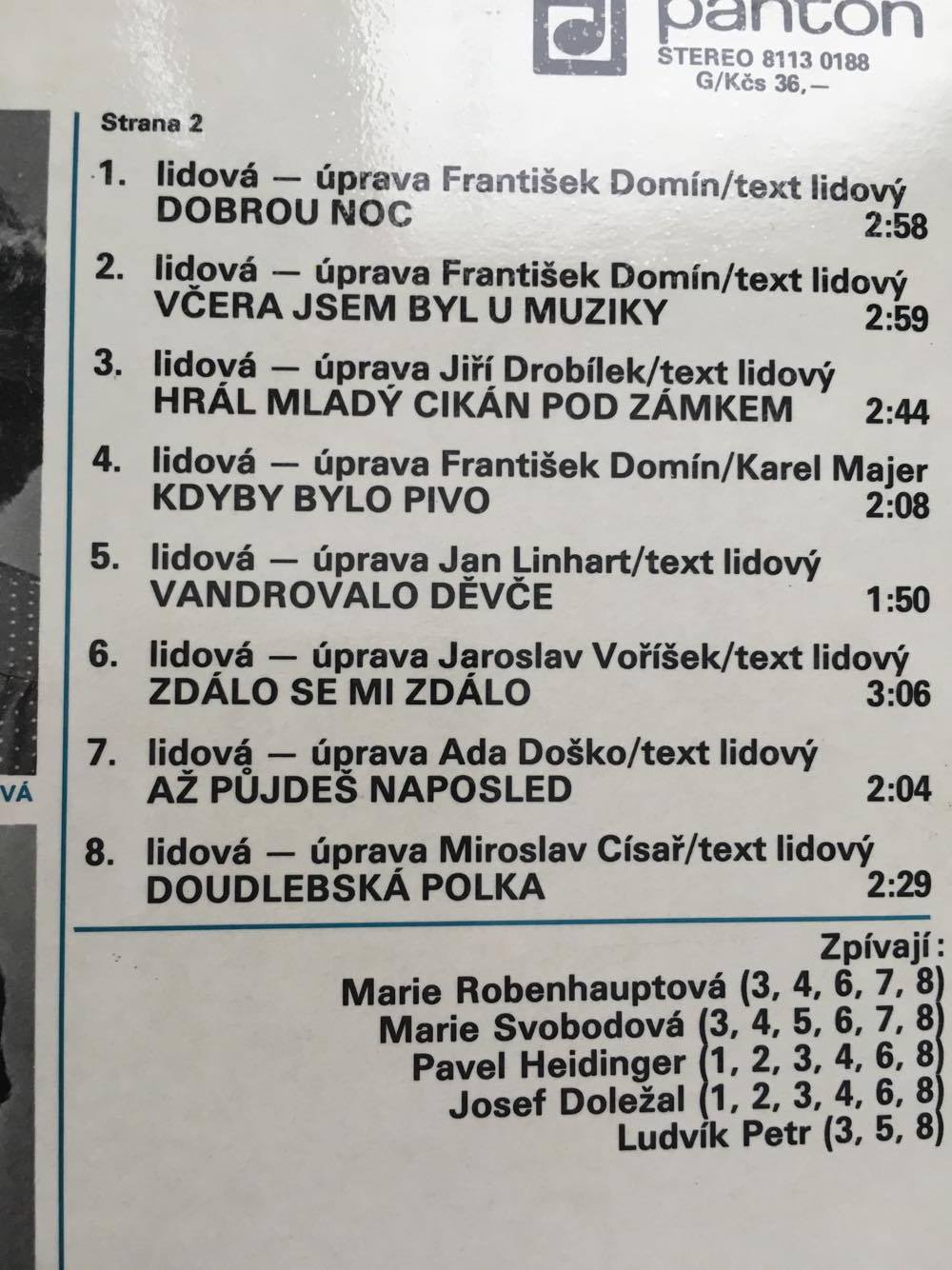 LP BUDVARKA - VČÉRA JSEM BYL U MUZIKY