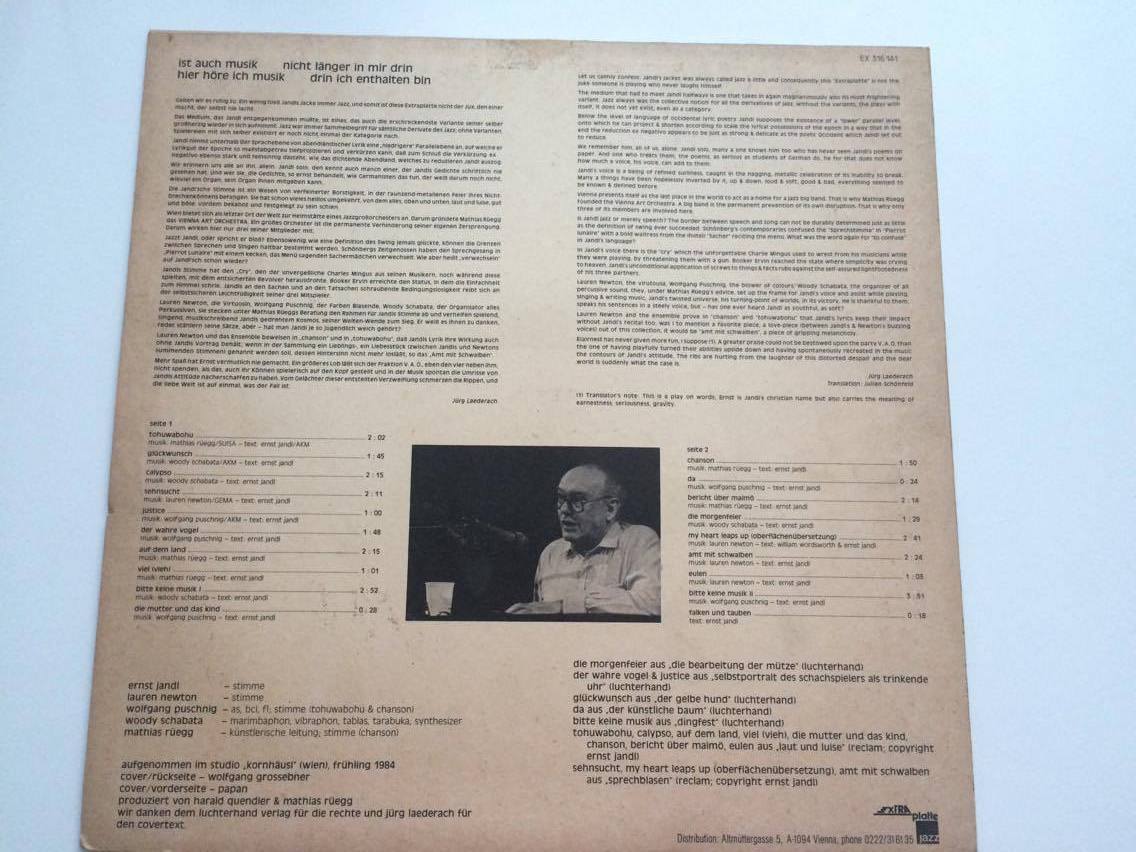 LP Wolfgang Puschnig / Woody Schabata  -  Ernst jandl / bist eulen?