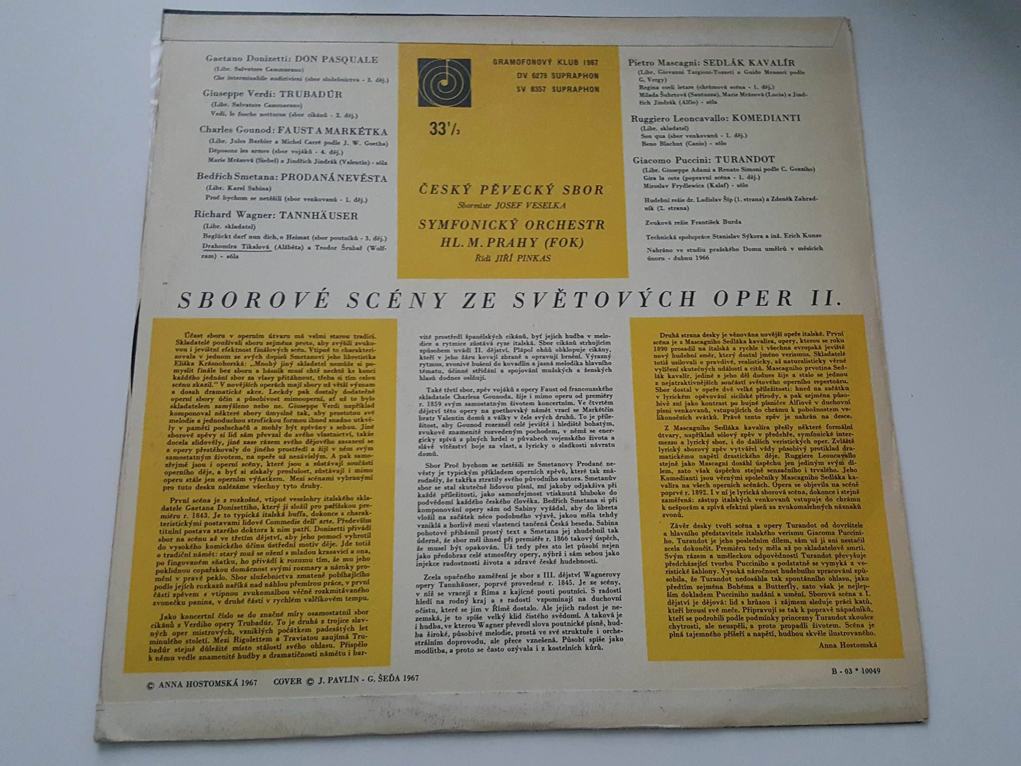 LP SBOROVÉ SCÉNY ZE SVĚTOVÝCH OPER