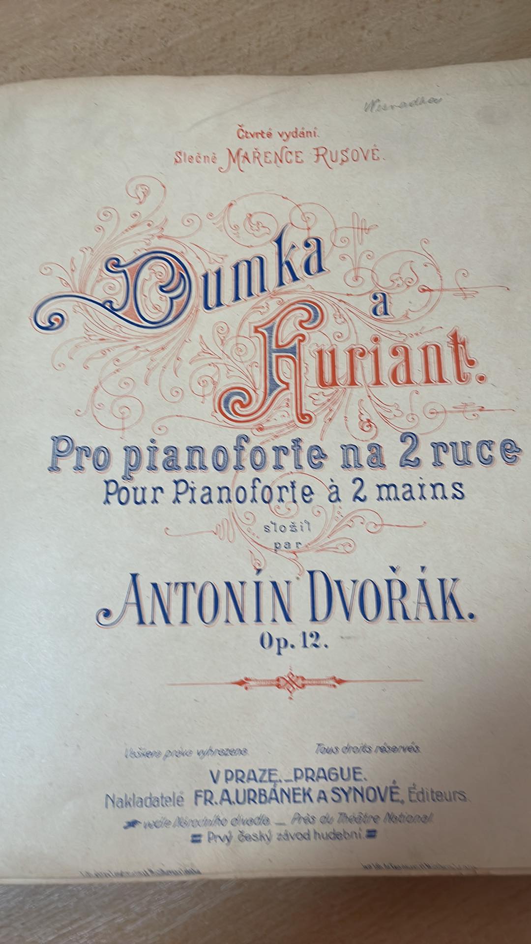 ANTONÍN DVOŘÁK DUMKA A FURIANT