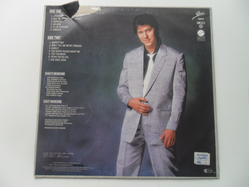 LP DESKA / SHAKIN' STEVENS - GIVE ME YOUR HEART TONIGHT