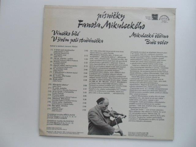 LP DESKA - PÍSNIČKY FANOŠA MIKULECKÉHO