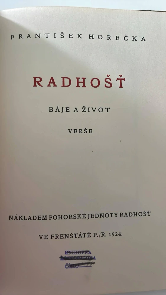 František Horečka : Radhošť