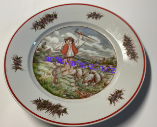 PORCELÁNOVÝ RUČNĚ MALOVANÝ TALÍŘ